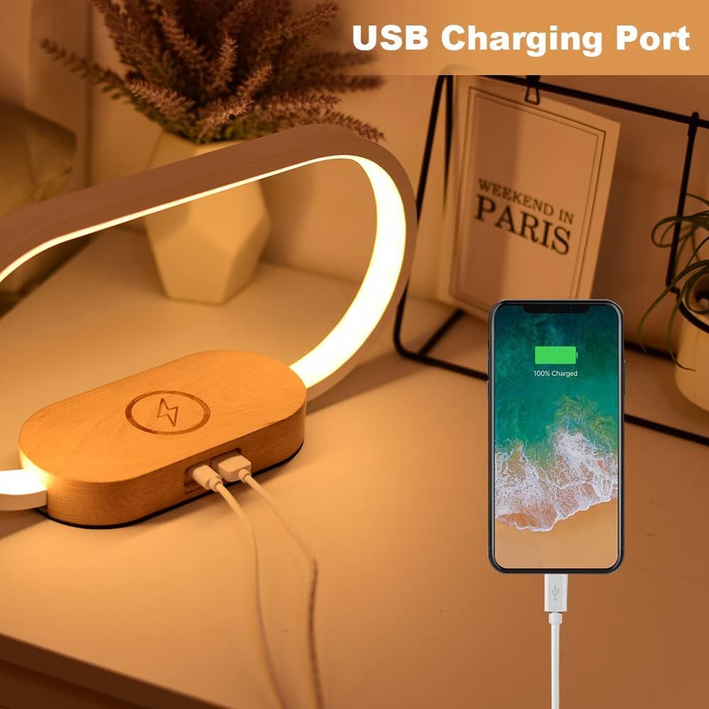 Skorter | Wireless Charging Bedside Table Lamp with Clock – Lumora