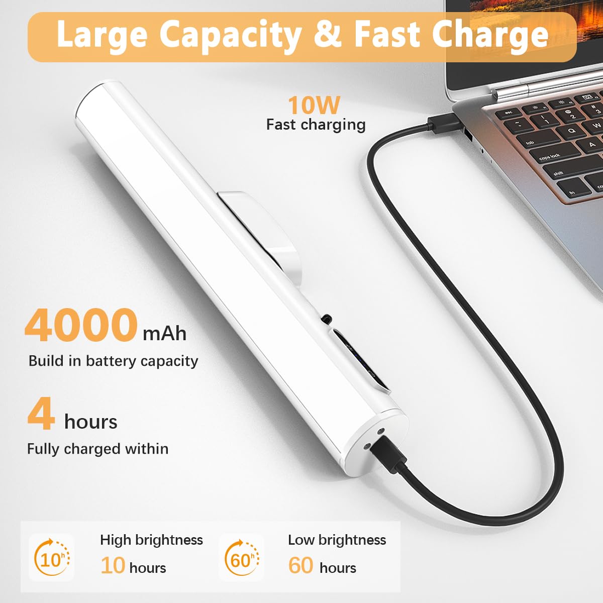 Skorter | Bravzurg Rechargeable Magnetic LED Strip Light - Wireless Under Cabinet Dimmable Lamp, White