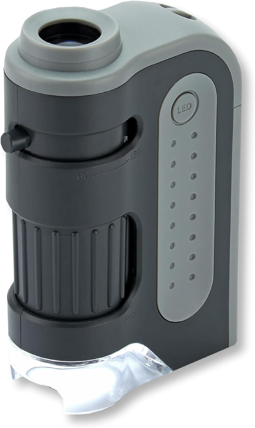Skorter | Carson MicroBrite Plus 60x-120x LED Illuminated Pocket Microscope, Portable Handheld Microscope (MM-300)