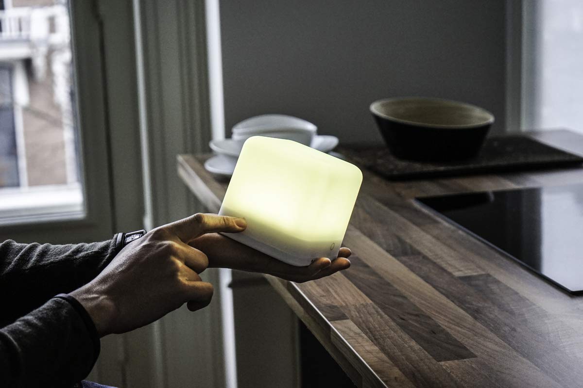 Skorter | Moodx Wireless Atmosphere Lamp By Rapidx - White Plastic Led Lamp For Home Decoration