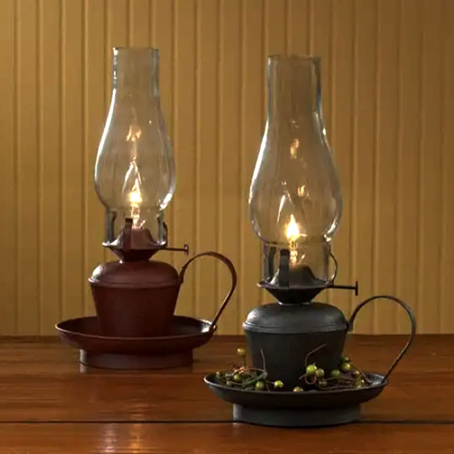 Skorter | Ciata Victorian Glass Oil Lamp Replacement Shade, 8.5" Hand Blown Clear, 2 Pack