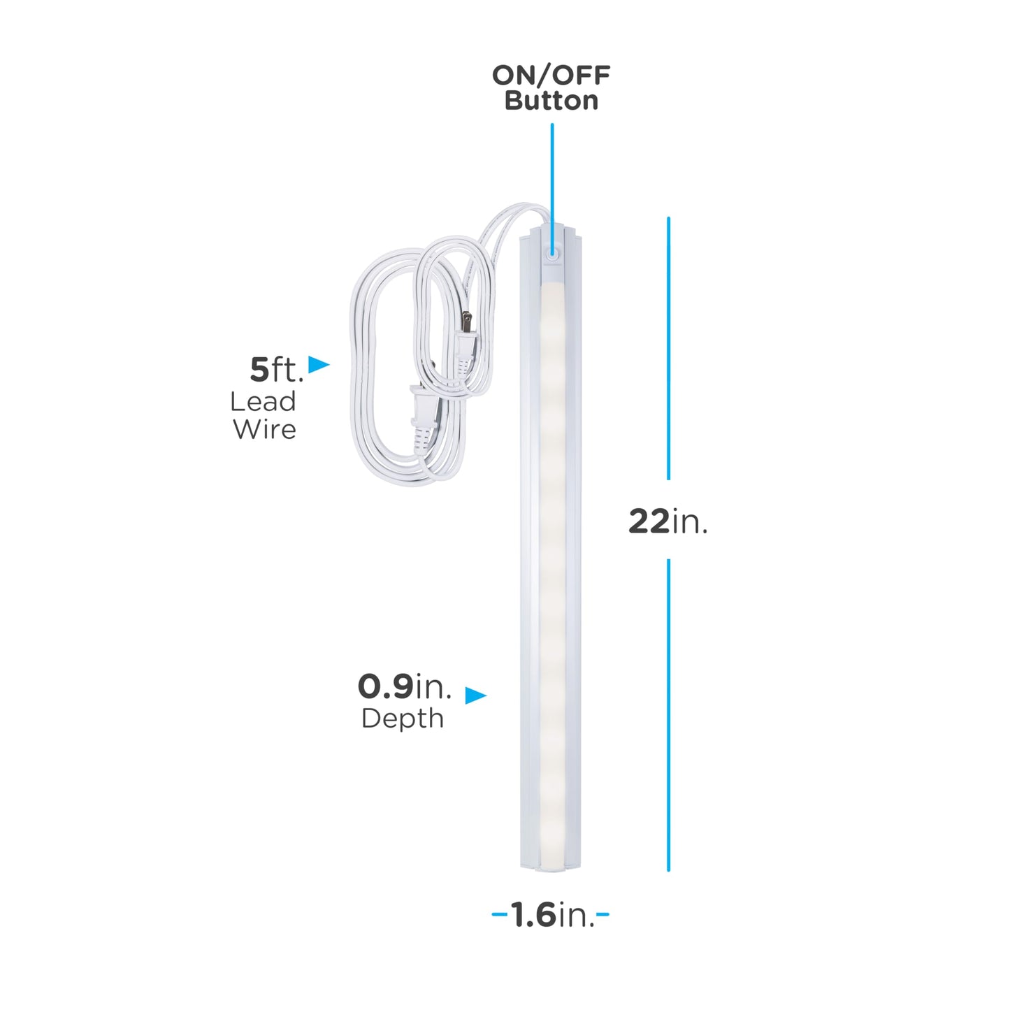 Skorter | Enbrighten 22" Led Under Cabinet Light Fixture, Bright White 3000K, 432 Lumens, Plastic