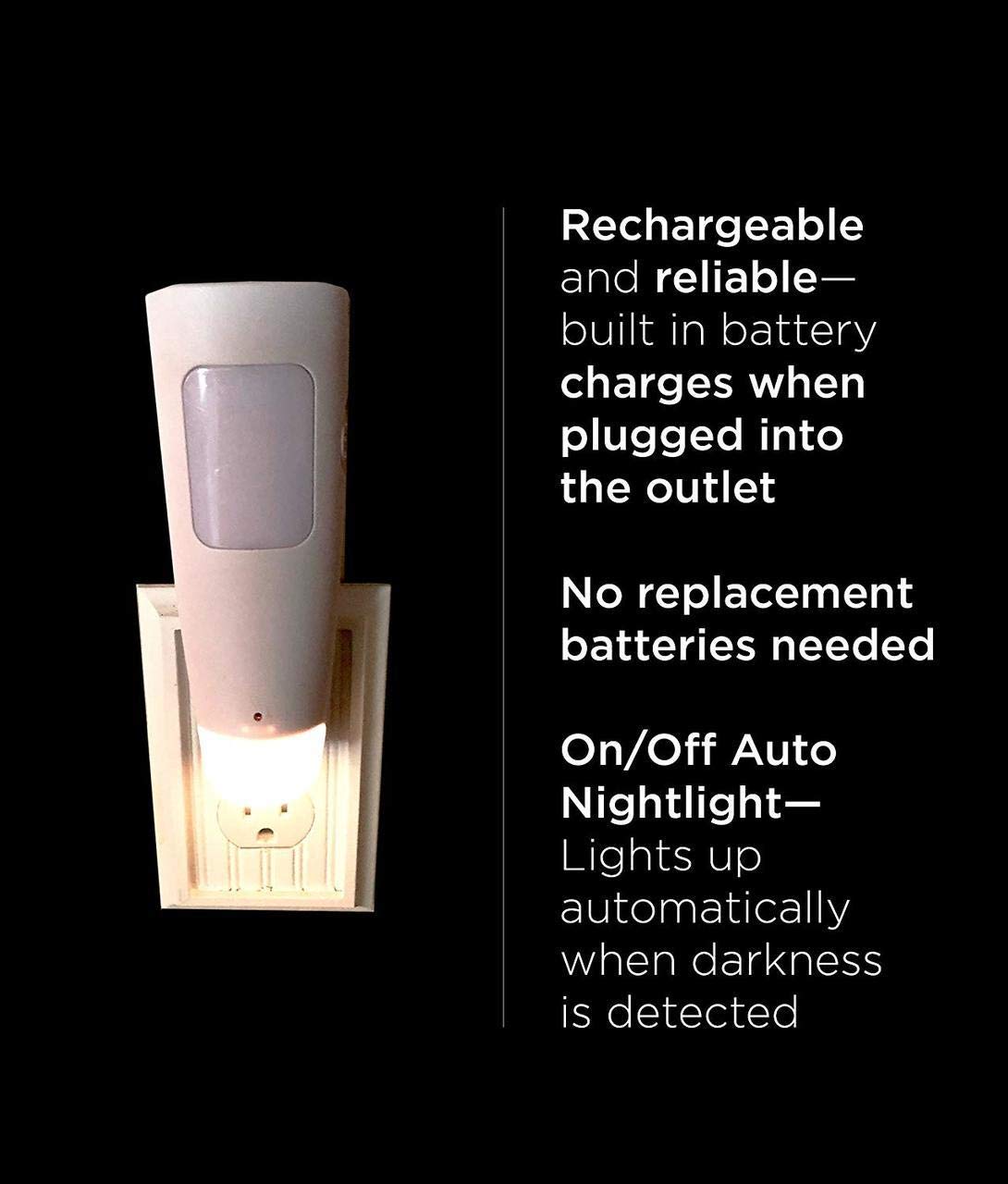 Skorter | Westek LED Emergency Lighting - 3-In-1 Rechargeable Flashlight & Night Light For Power Outages, 2 Pack