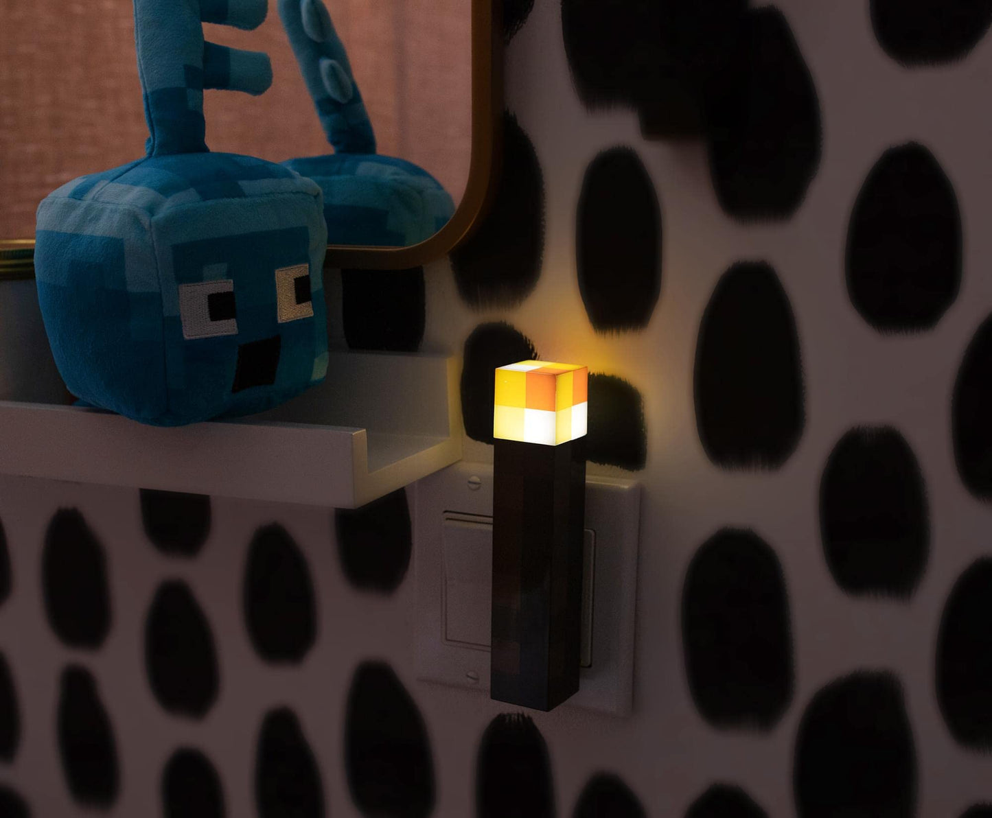 Skorter | Ukonic Minecraft Brown Stone Torch Night Light With Auto Sensor | Led Mood Light For Children