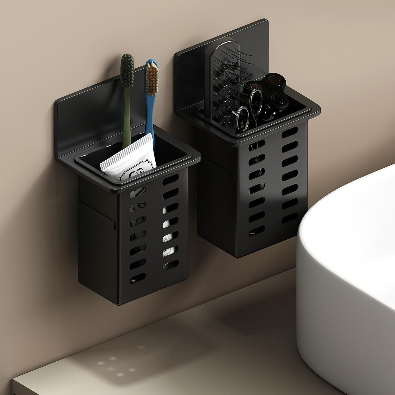 Skorter | Black Cosmetic Rack – Drill-Free Wall-Mounted Storage Shelf