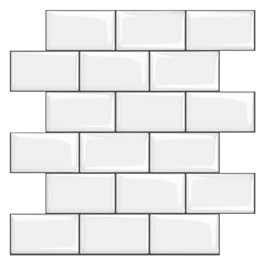 Skorter | 12"x 12" Resin Mosaic Tiles Square Self-Adhesive Tiles for Backsplash & Wall Tile