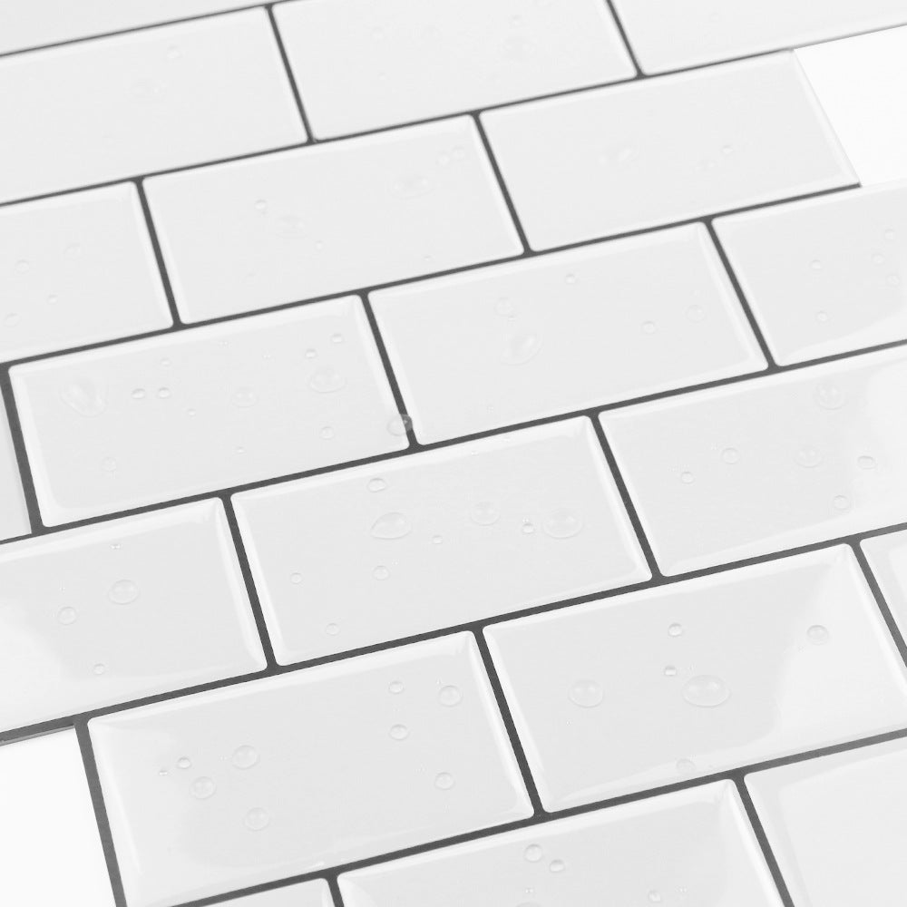 Skorter | 12"x 12" Resin Mosaic Tiles Square Self-Adhesive Tiles for Backsplash & Wall Tile