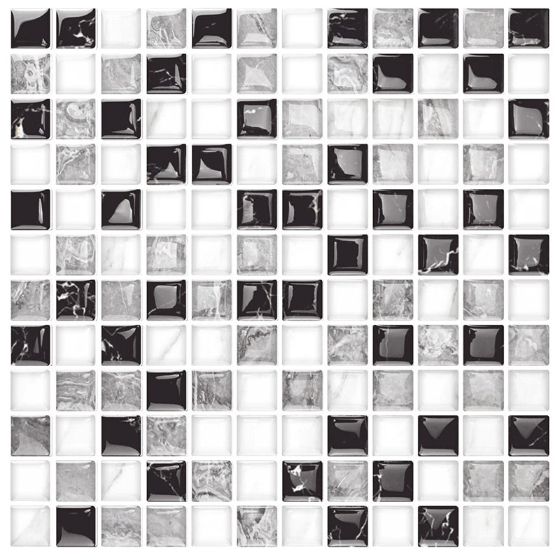 Skorter | 12"x 12" Resin Mosaic Tiles Square Self-adhesive Tiles for Backsplash & Wall Tile