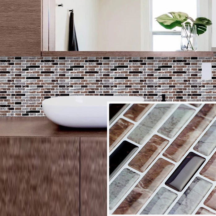 Skorter | 12"x 12" Resin Mosaic Tiles Square Self-Adhesive Tiles for Backsplash & Wall Tile