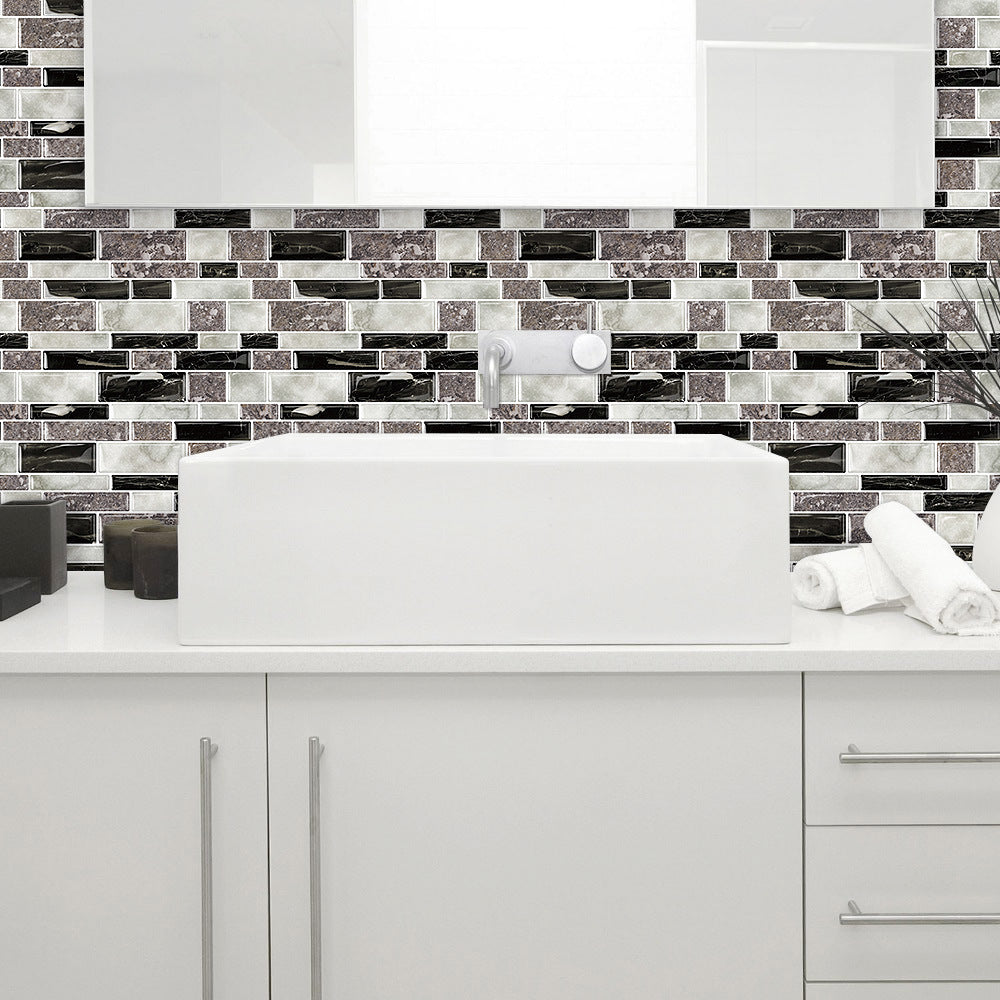 Skorter | 12"x 12" Resin Mosaic Tiles Square Self-Adhesive Tiles for Backsplash & Wall Tile