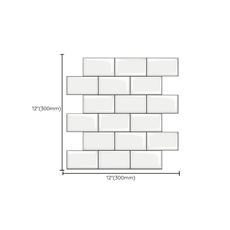 Skorter | 12"x 12" Resin Mosaic Tiles Square Self-Adhesive Tiles for Backsplash & Wall Tile