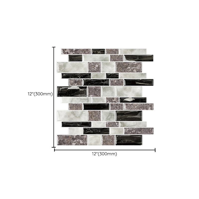Skorter | 12"x 12" Resin Mosaic Tiles Square Self-adhesive Tiles for Backsplash & Wall Tile