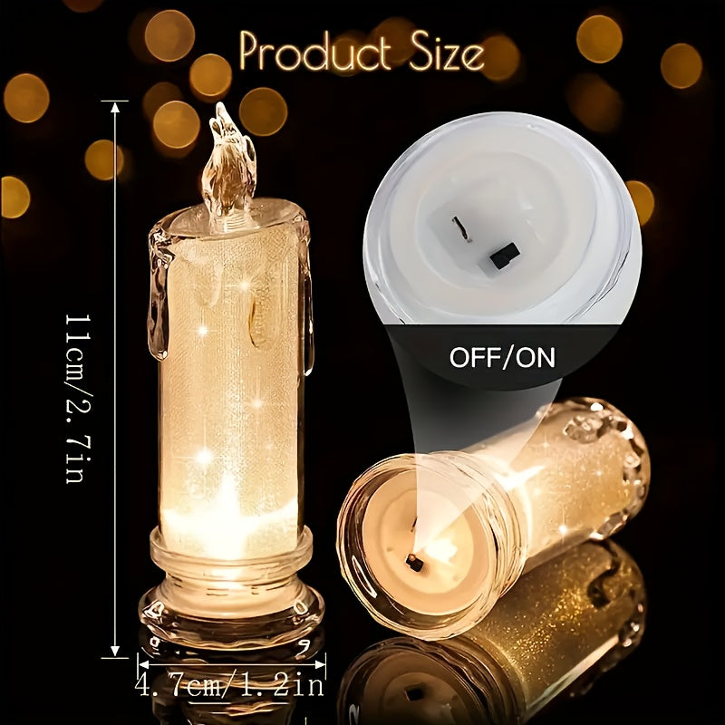Skorter | 3pcs LED Candles without Flame - Including Batteries - Perfect for Parties, Weddings, and Mood Decoration