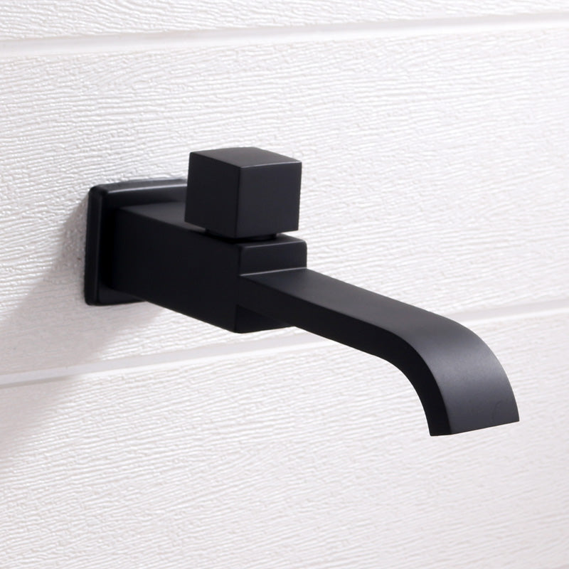 Skorter | Contemporary Wall Mounted Bathroom Faucet Handle Knob Solid Brass Square Faucet