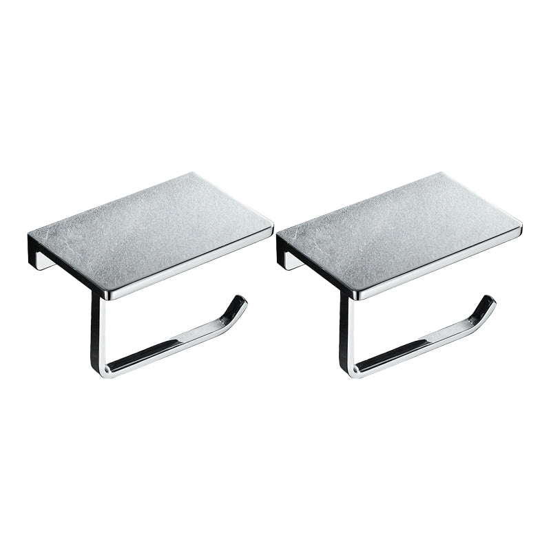 Skorter | Contemporary 2-piece Bathroom Set in Polished Chrome Stainless Steel Toilet Paper Holder