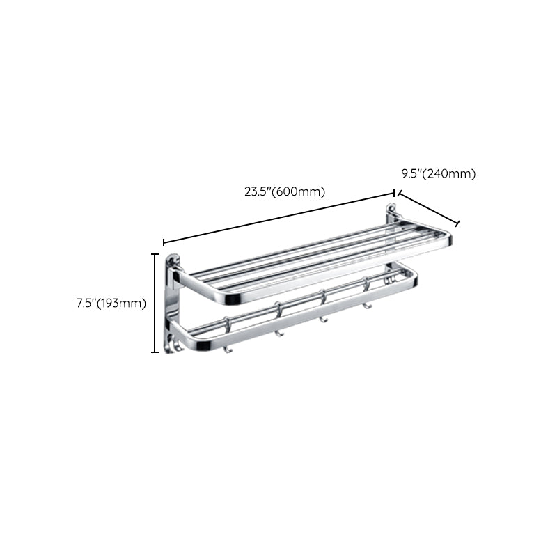Skorter | Chrome Modern Bathroom Hardware Set Stainless Steel Towel Hook/Towel Bar & Bath Shelf