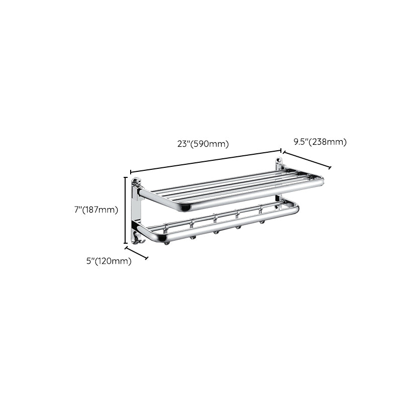 Skorter | Chrome Modern Bathroom Hardware Set Stainless Steel Towel Hook/Towel Bar & Bath Shelf