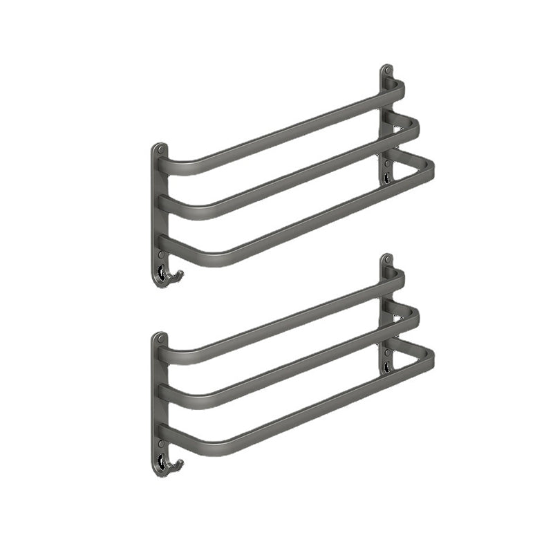 Skorter | 2-piece modern bathroom accessory set in matte grey aluminum towel rail
