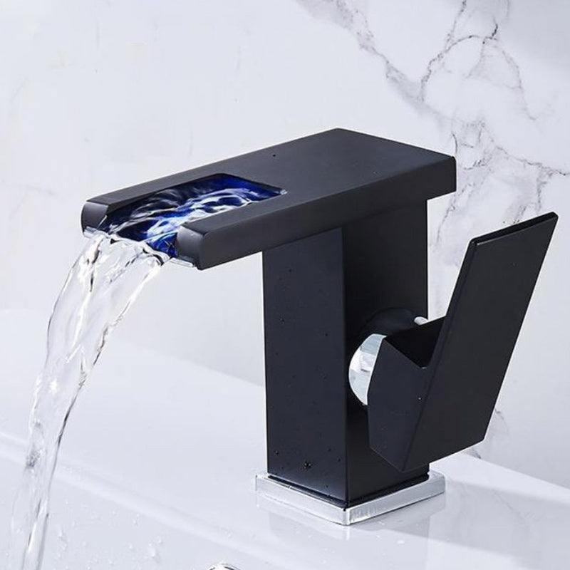 Skorter | Modern Faucet for Sink Brass Lever Handles LED Waterfall Sink Mixer