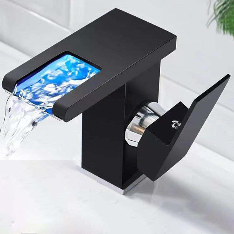 Skorter | Modern Faucet for Sink Brass Lever Handles LED Waterfall Sink Mixer