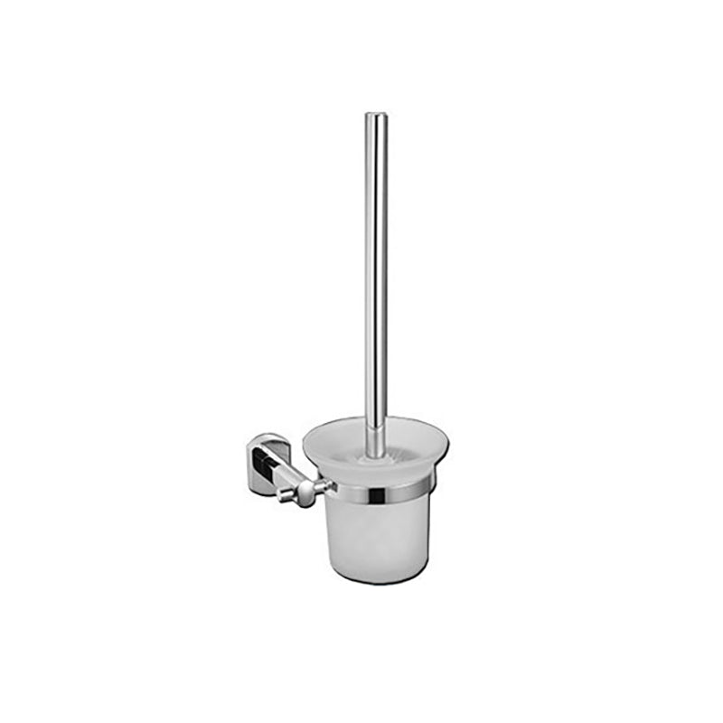 Skorter | Polished Chrome Modern Bathroom Accessory Set Silver Towel Holder/Bath Shelf