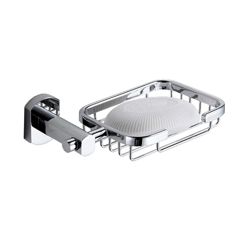 Skorter | Polished Chrome Modern Bathroom Accessory Set Silver Towel Holder/Bath Shelf