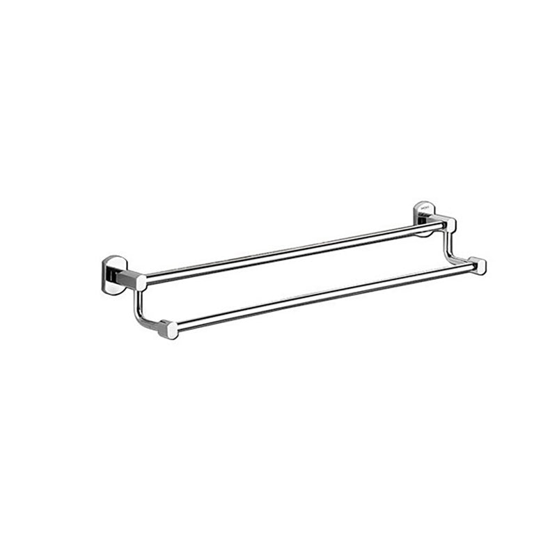 Skorter | Polished Chrome Modern Bathroom Accessory Set Silver Towel Holder/Bath Shelf