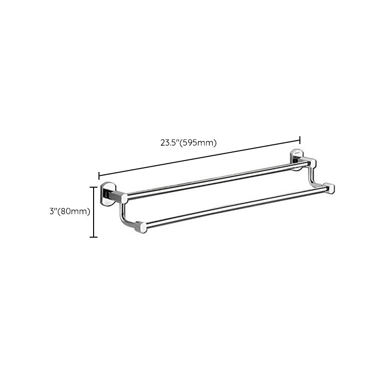 Skorter | Polished Chrome Modern Bathroom Accessory Set Silver Towel Holder/Bath Shelf