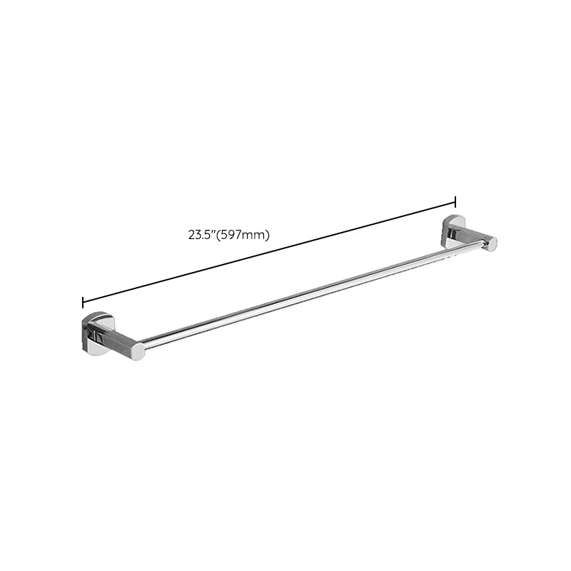 Skorter | Polished Chrome Modern Bathroom Accessory Set Silver Towel Holder/Bath Shelf