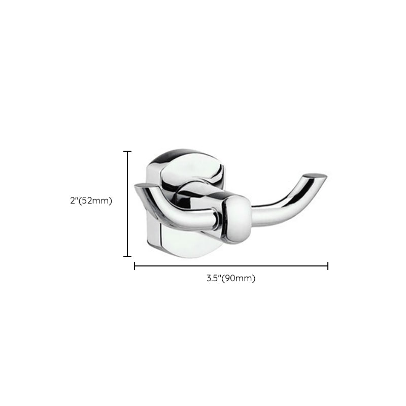 Skorter | Polished Chrome Modern Bathroom Accessory Set Silver Towel Holder/Bath Shelf