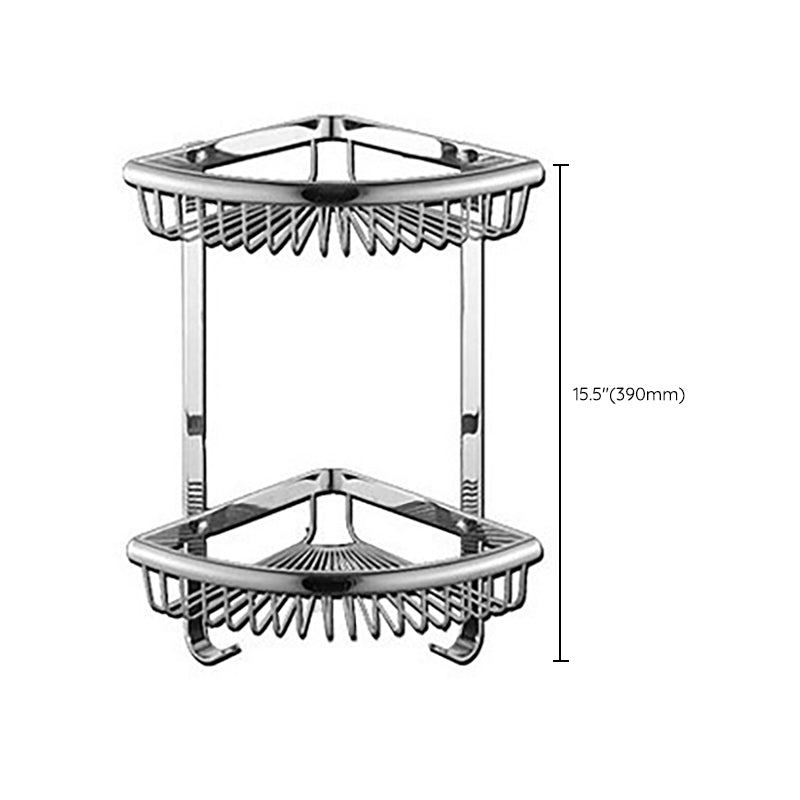 Skorter | Polished Chrome Modern Bathroom Accessory Set Silver Towel Holder/Bath Shelf