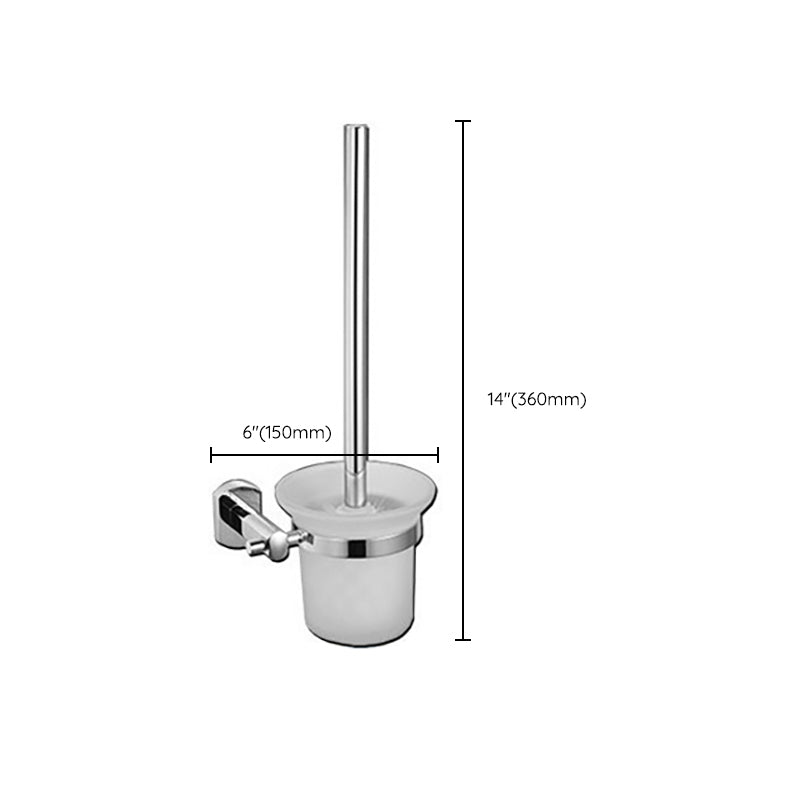 Skorter | Polished Chrome Modern Bathroom Accessory Set Silver Towel Holder/Bath Shelf