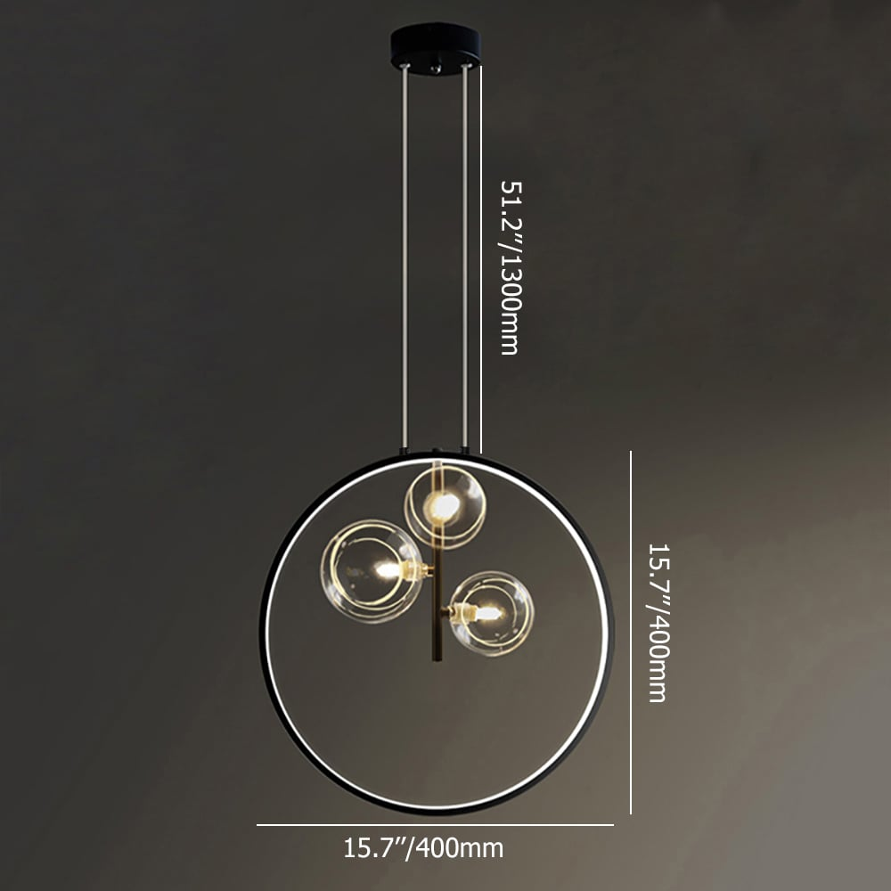 Skorter | LumoGlobe – Minimalist Black Pendant Lamp with Glass LED Sphere