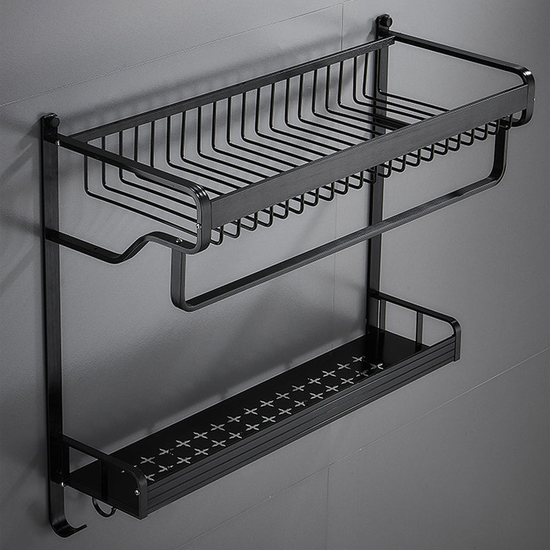 Skorter | Black / Silver Bathroom Accessories Aluminium Hardware Set Bathroom Shelf