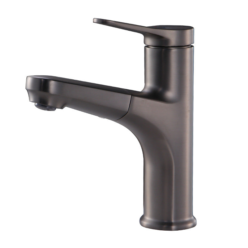 Skorter | Contemporary Basin Faucet Copper Pure Color Single Handle Pull-Out Basin Faucet