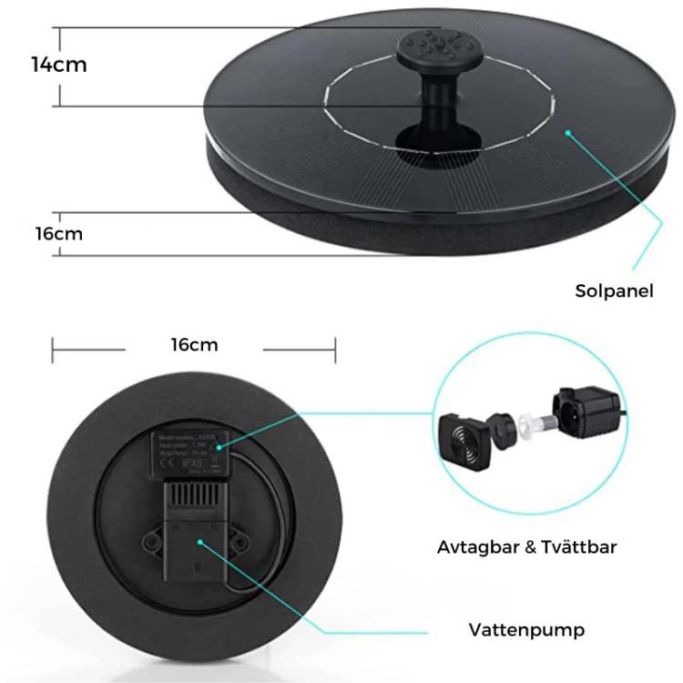 Skorter | Solar-Powered Dancing Water Fountain with LED Lights for Garden, Patio, and Outdoor Decor