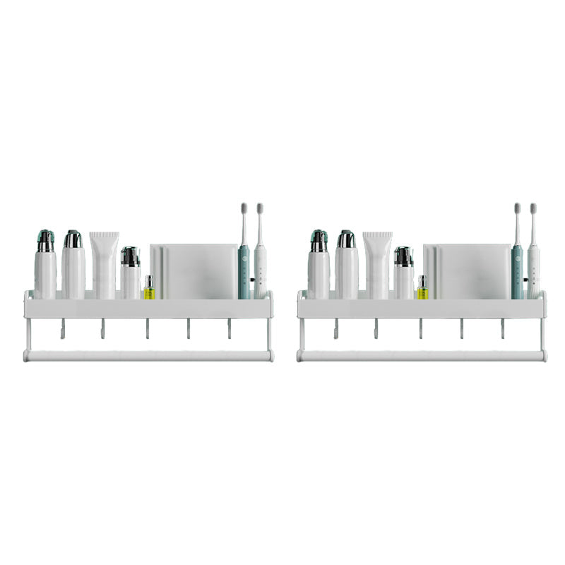 Skorter | 2-piece modern bathroom accessory set White rectangular wall shelf