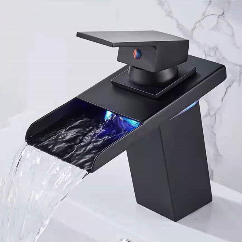 Skorter | Single-Handle Basin Faucet 1-Hole Widely Used Bathroom Sink Faucet with LED Lighting