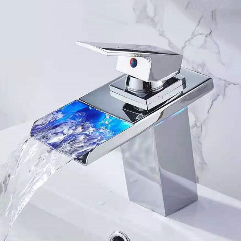 Skorter | Single-Handle Basin Faucet 1-Hole Widely Used Bathroom Sink Faucet with LED Lighting