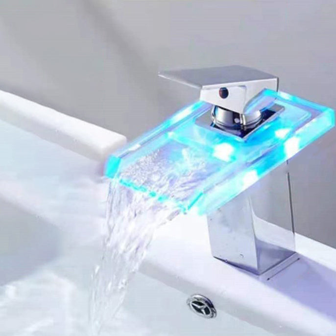 Skorter | Single-Handle Basin Faucet 1-Hole Widely Used Bathroom Sink Faucet with LED Lighting