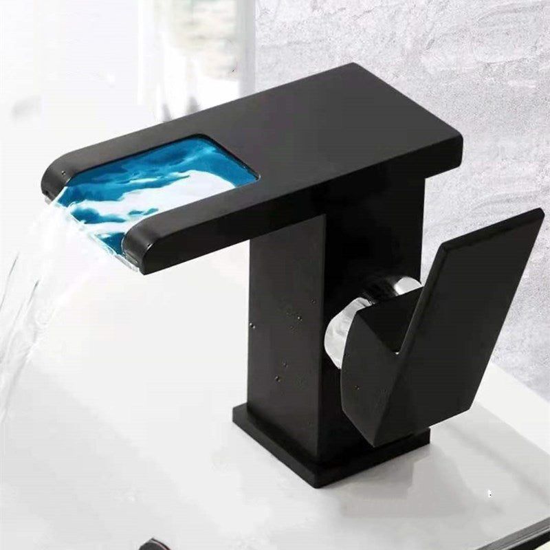 Skorter | Single-Handle Basin Faucet 1-Hole Widely Used Bathroom Sink Faucet with LED Lighting