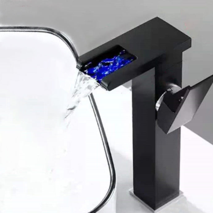 Skorter | Single-Handle Basin Faucet 1-Hole Widely Used Bathroom Sink Faucet with LED Lighting
