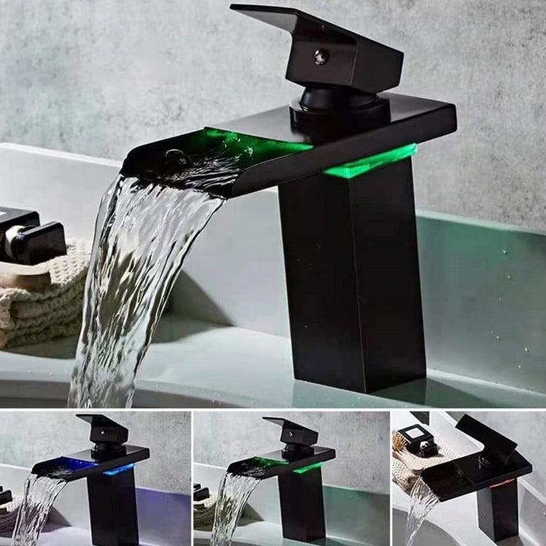 Skorter | Single-Handle Basin Faucet 1-Hole Widely Used Bathroom Sink Faucet with LED Lighting