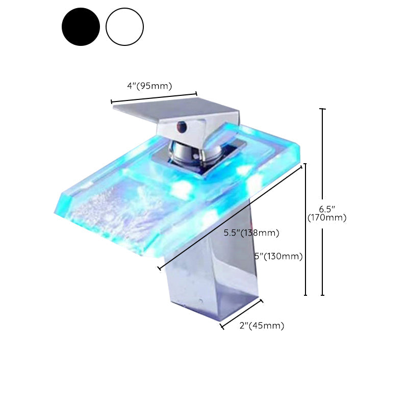 Skorter | Single-Handle Basin Faucet 1-Hole Widely Used Bathroom Sink Faucet with LED Lighting