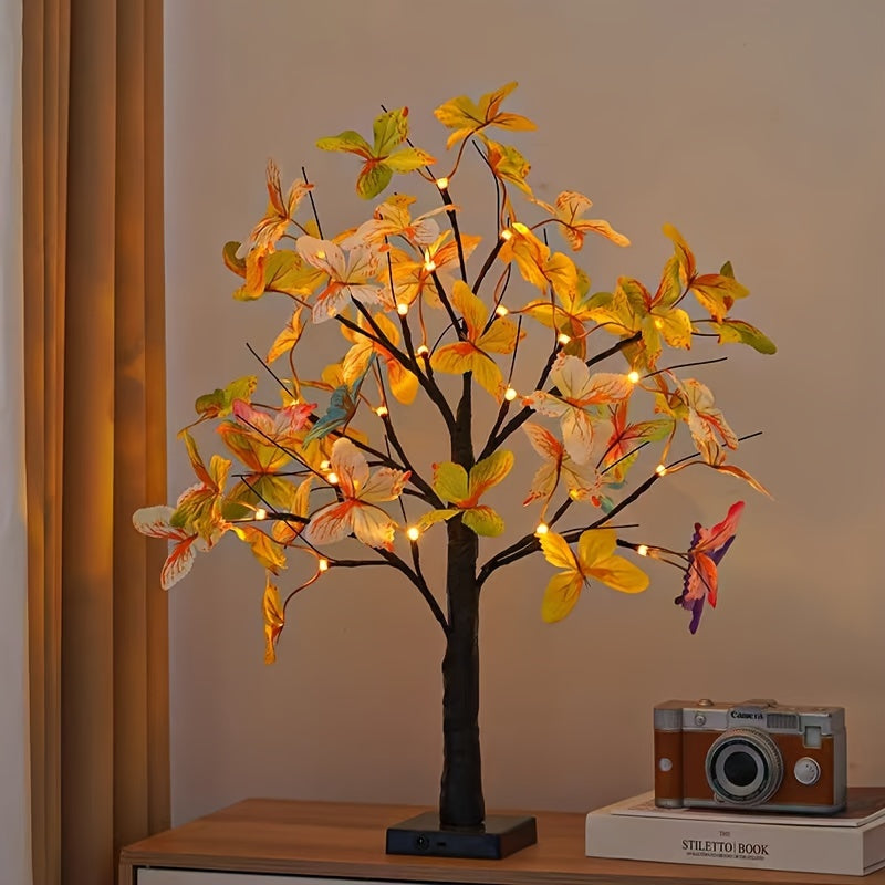 Skorter | GlowBirch - Elegant LED Birch Butterfly Lamp for Room and Festive Atmosphere