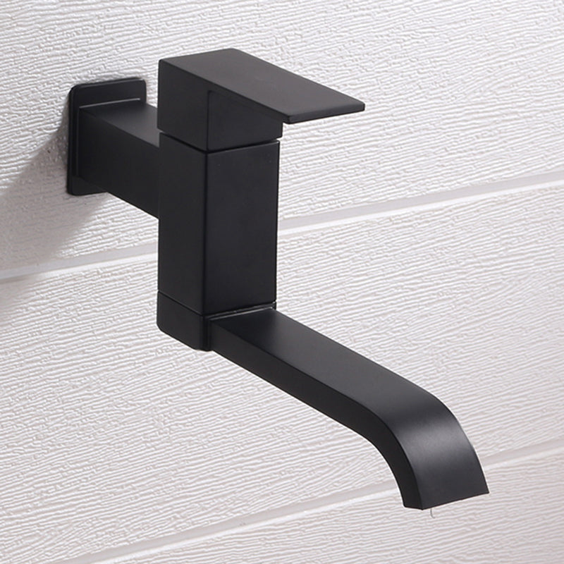 Skorter | Contemporary Wall Mounted Bathroom Faucet Lever Handles Low Arc Swivel Brass Tap