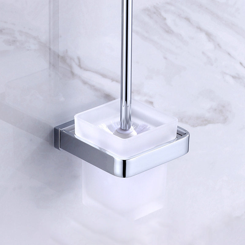 Skorter | Chrome brass modern bathroom accessory set with towel bar/ ring/ paper holder & bathrobe hook