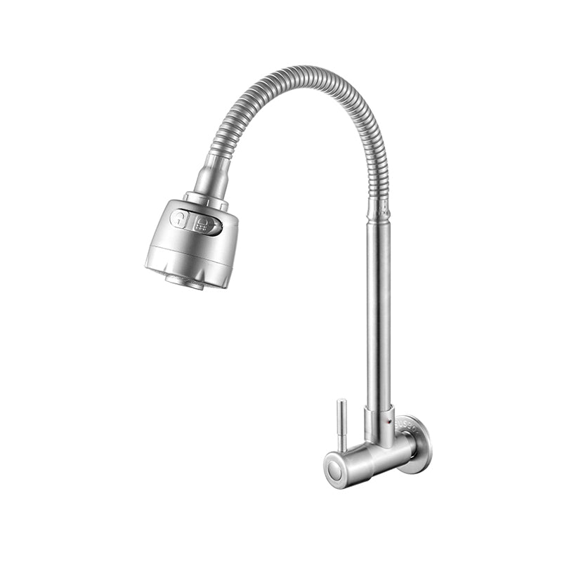 Skorter | Modern Bridge Faucet 304 Stainless Steel Knob Handle Swivel Spout Wall Mounted Faucet