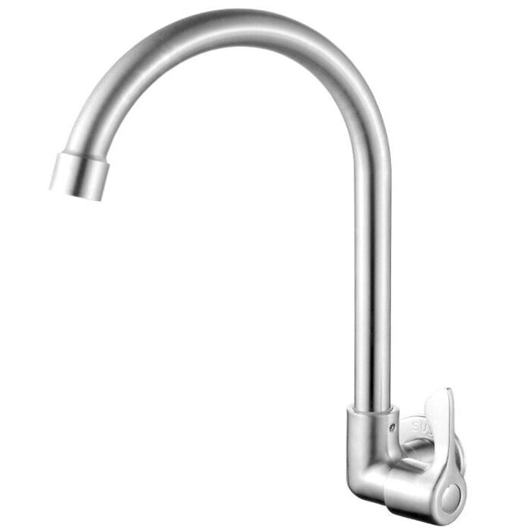 Skorter | Modern Bridge Faucet 304 Stainless Steel Knob Handle Swivel Spout Wall Mounted Faucet
