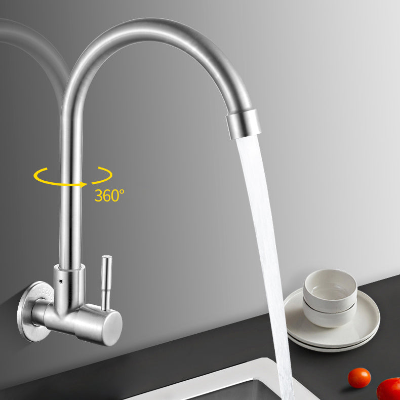 Skorter | Modern Bridge Faucet 304 Stainless Steel Knob Handle Swivel Spout Wall Mounted Faucet